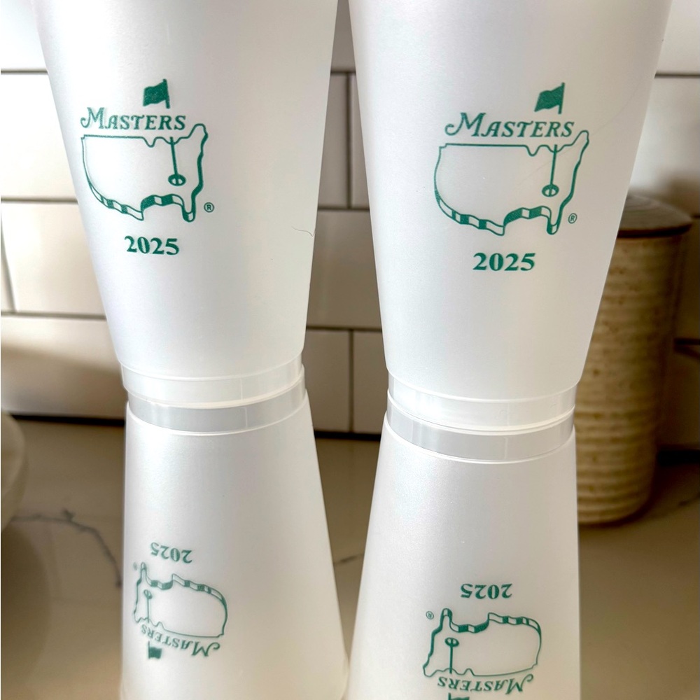 2025 Masters golf tournament plastic tumblers set of 4